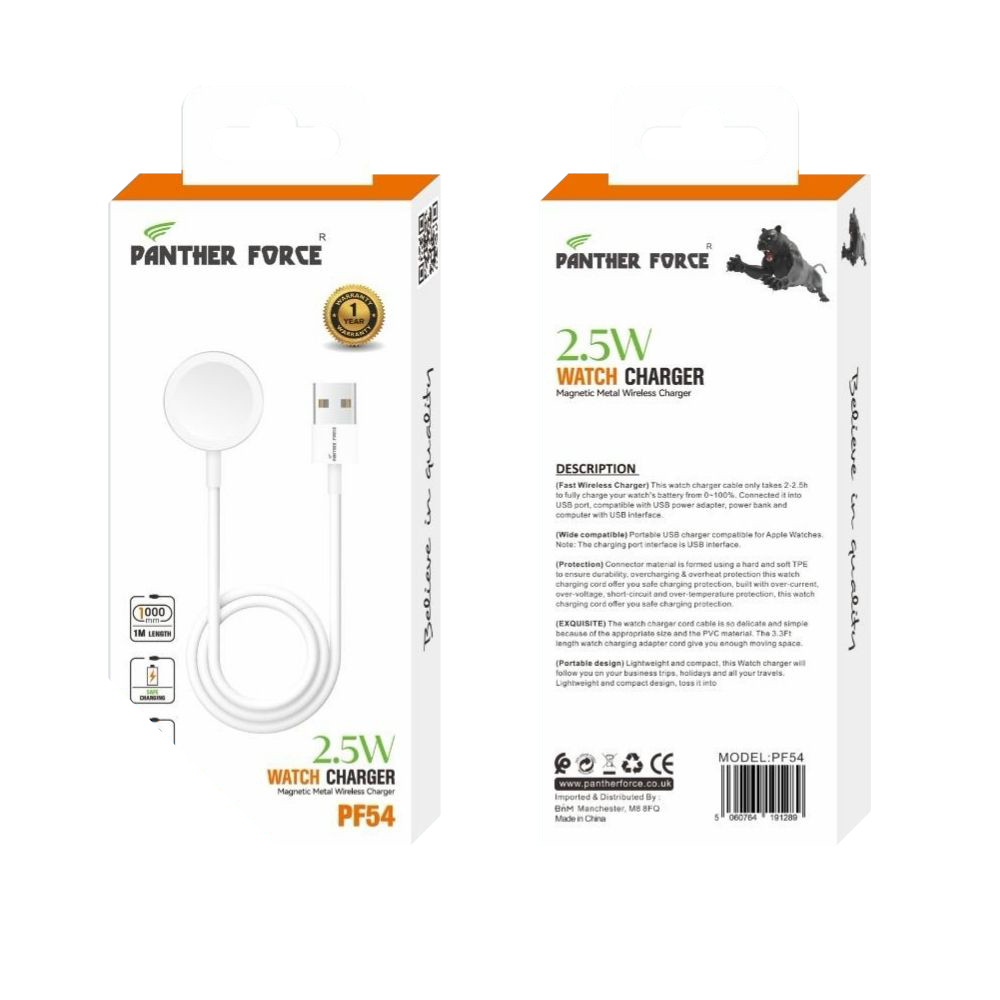 PF54- Panther Force 2.5W Watch Charger - Seamless Connectivity, Uninterrupted Power PF54- Panther Force 2.5W Watch Charger - Seamless Connectivity, Uninterrupted Power